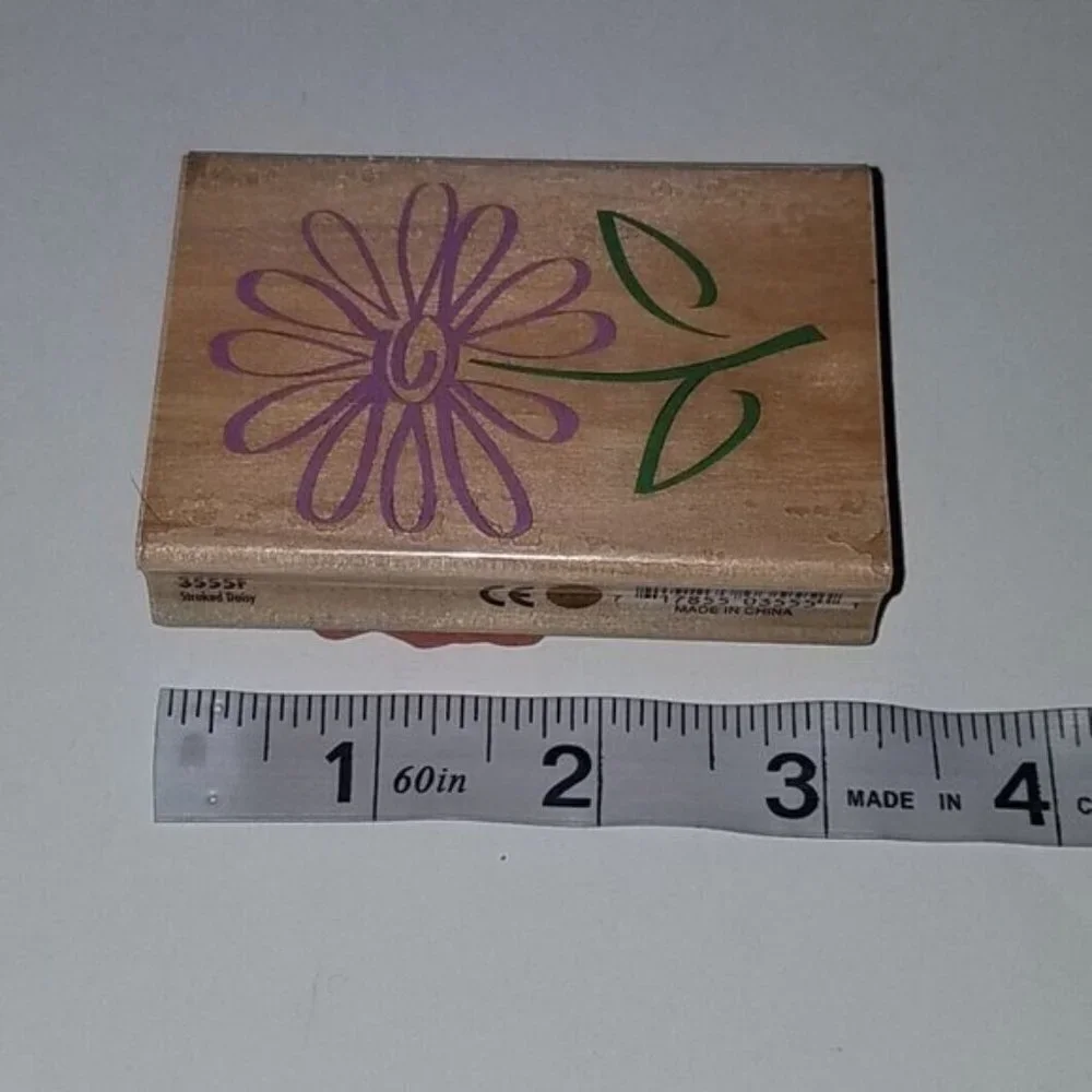 NEW Delta Rubber Stampede Stroked Daisy Rubber Stamp NEVER USED